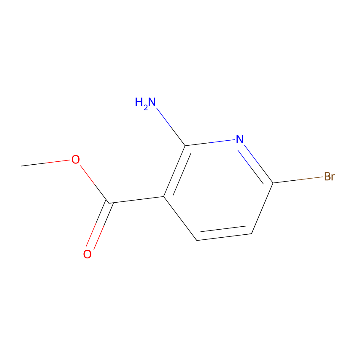 Methyl 2-amino-6-bromopyridine-3-carboxylate molecular structure, CAS 1227048-73-8