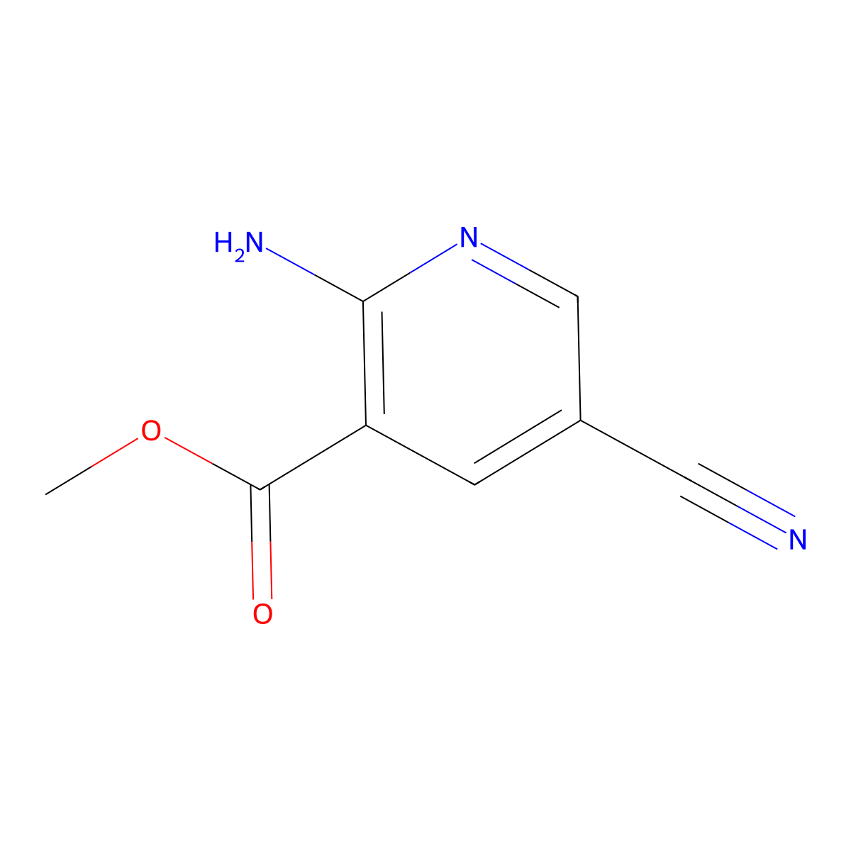 Methyl 2-amino-5-cyanonicotinate molecular structure, CAS 1227048-81-8