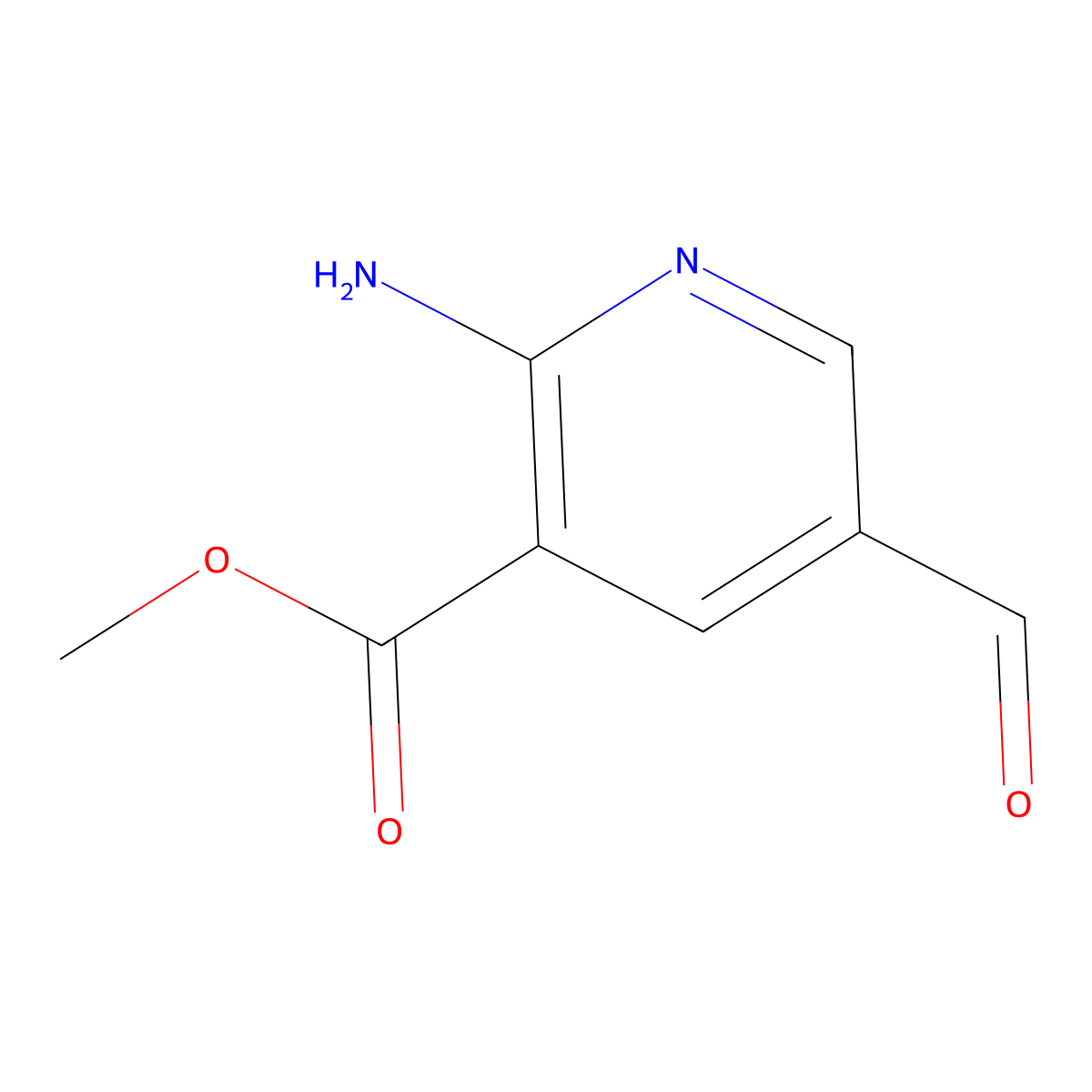 Methyl 2-amino-5-formylpyridine-3-carboxylate molecular structure, CAS 1227048-86-3