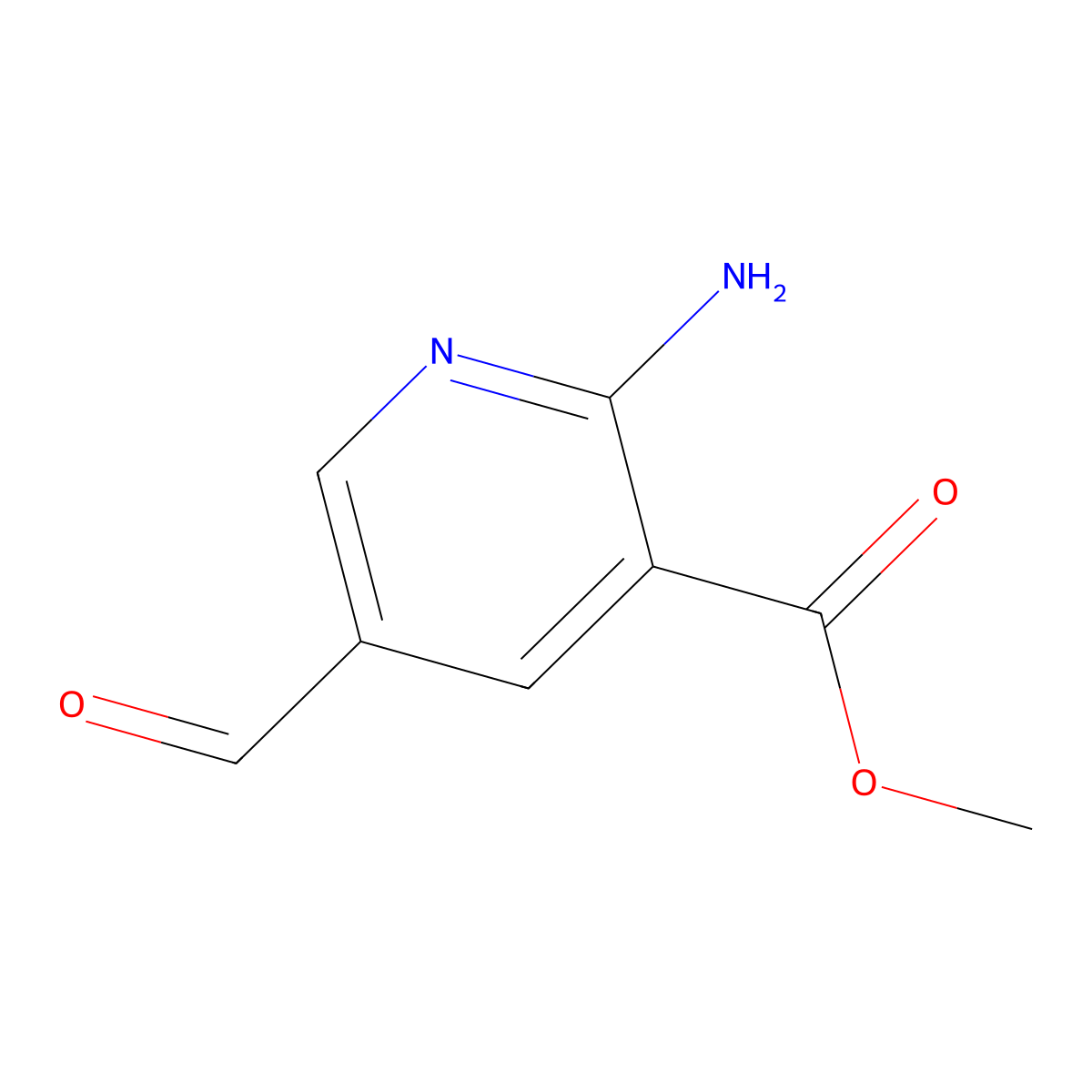 Methyl 2-amino-5-formylpyridine-3-carboxylate molecular structure, CAS 1227048-86-3