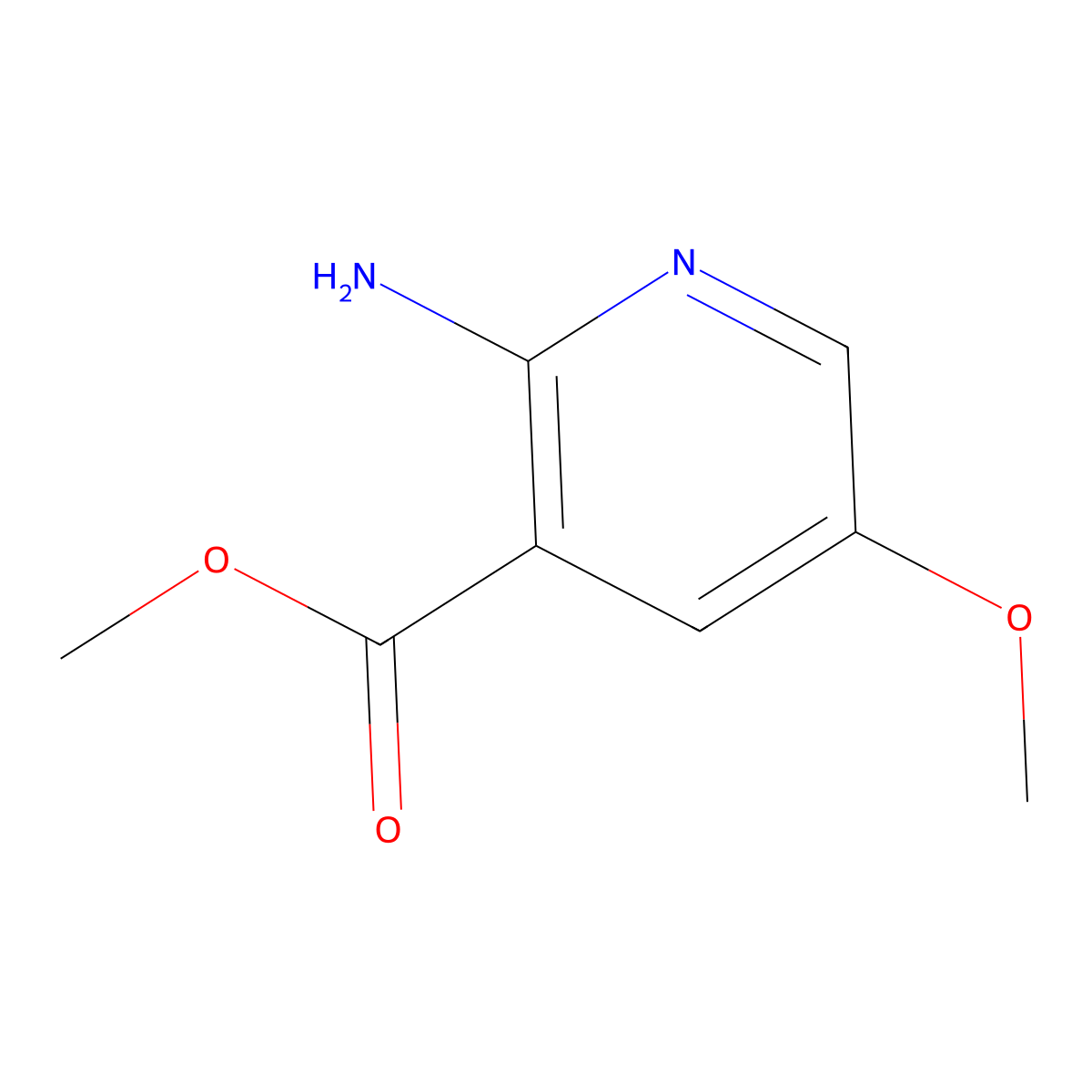 Methyl 2-amino-5-methoxypyridine-3-carboxylate molecular structure, CAS 1227048-91-0