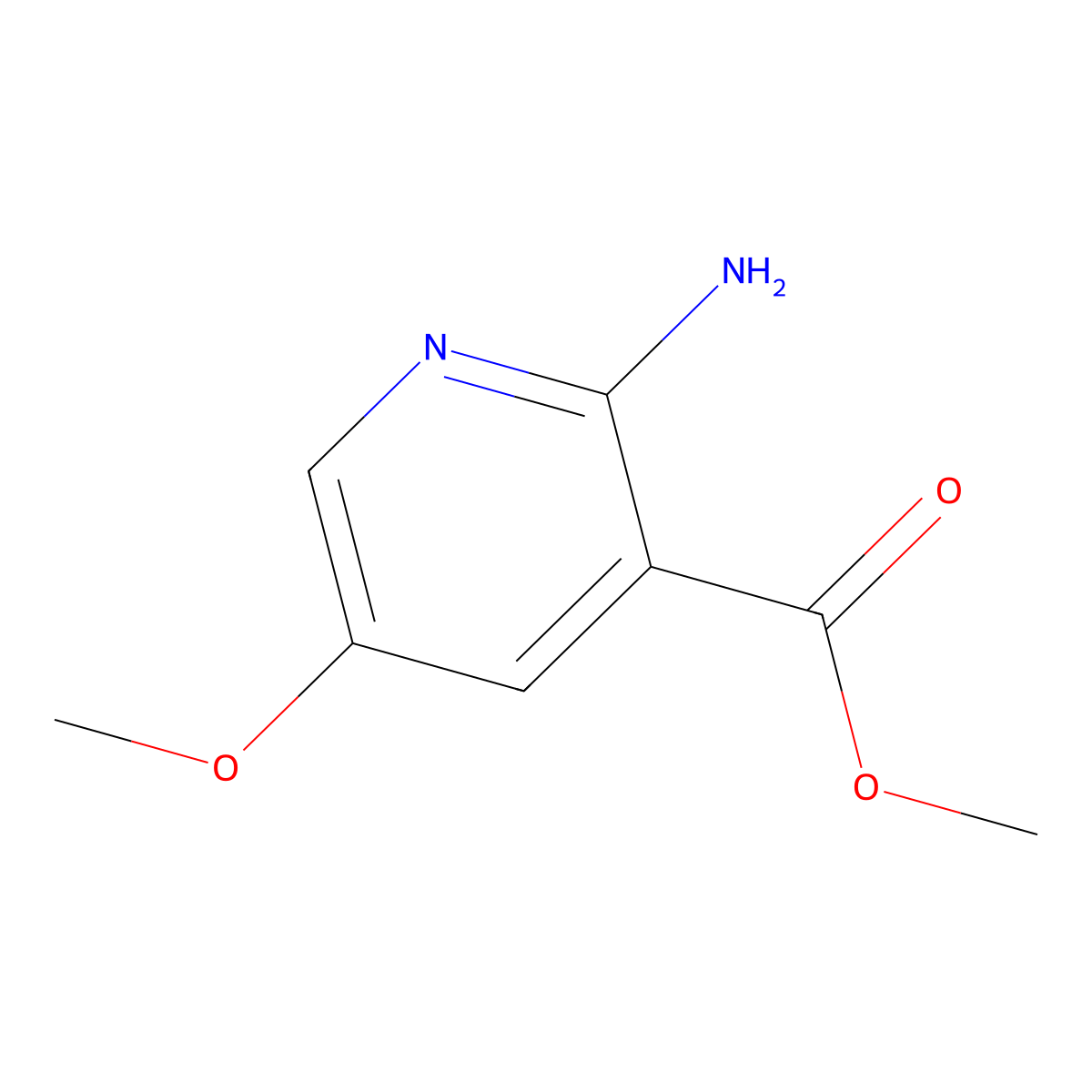 Methyl 2-amino-5-methoxypyridine-3-carboxylate molecular structure, CAS 1227048-91-0