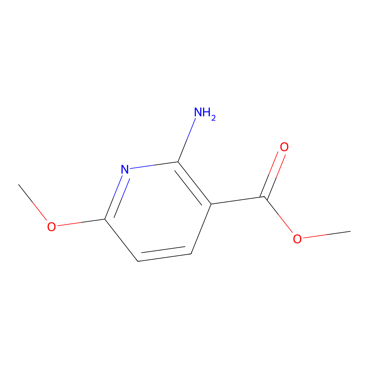 Methyl 2-amino-6-methoxynicotinate molecular structure, CAS 1227048-93-2