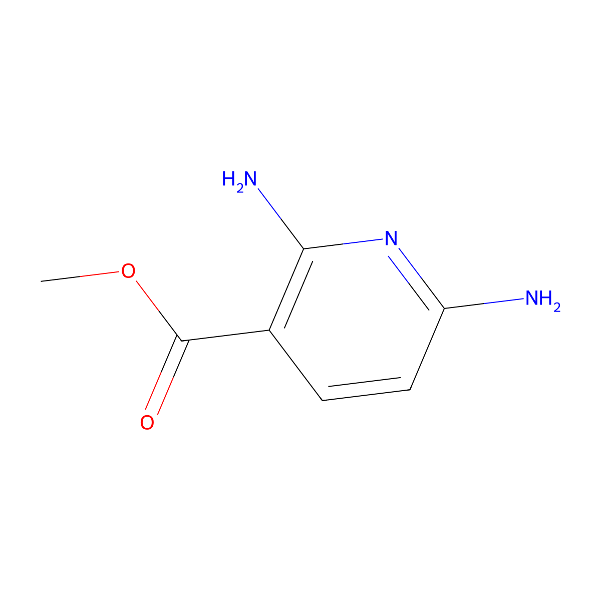 Methyl 2,6-diaminonicotinate molecular structure, CAS 1227048-97-6