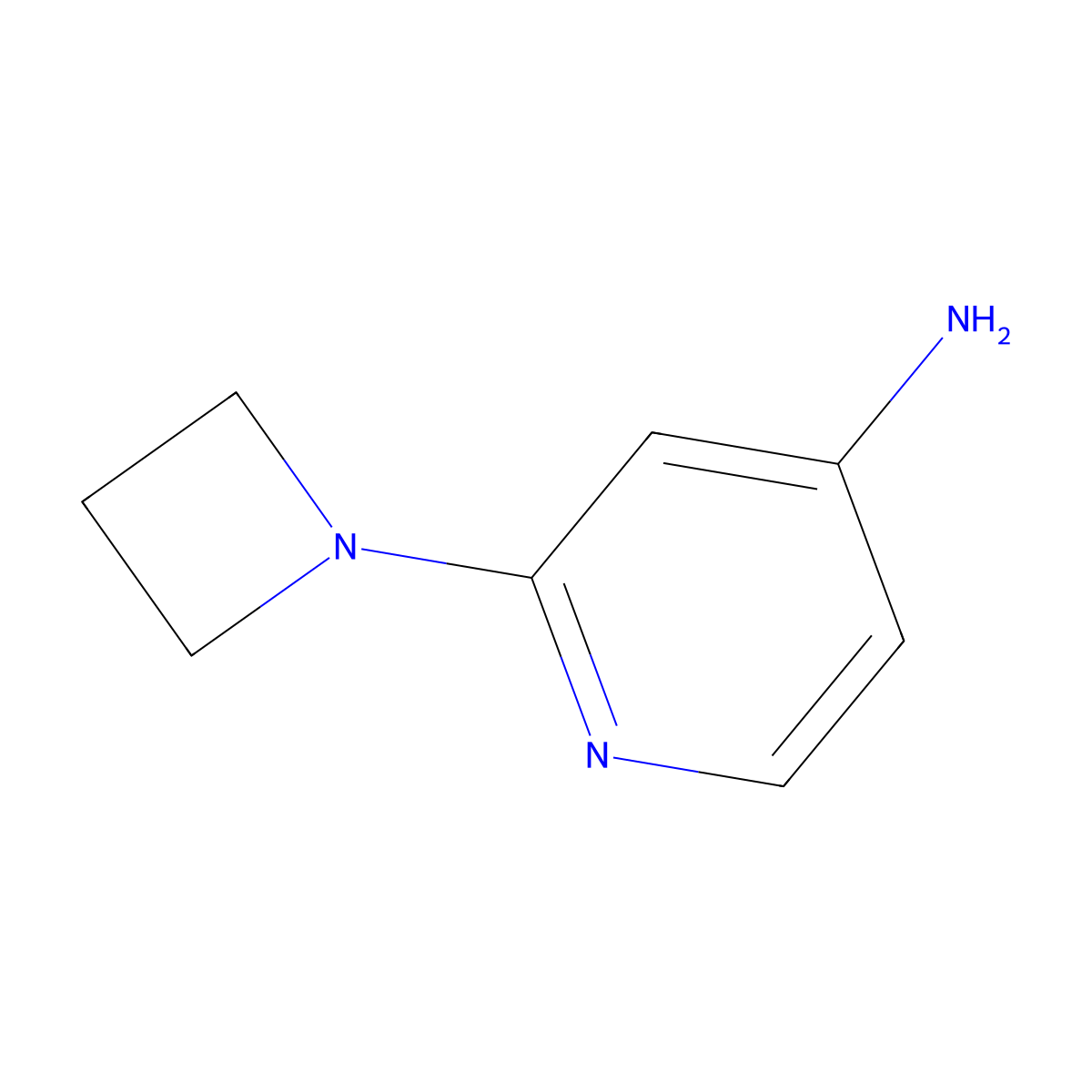 2-(Azetidin-1-yl)pyridin-4-amine molecular structure, CAS 1227055-38-0