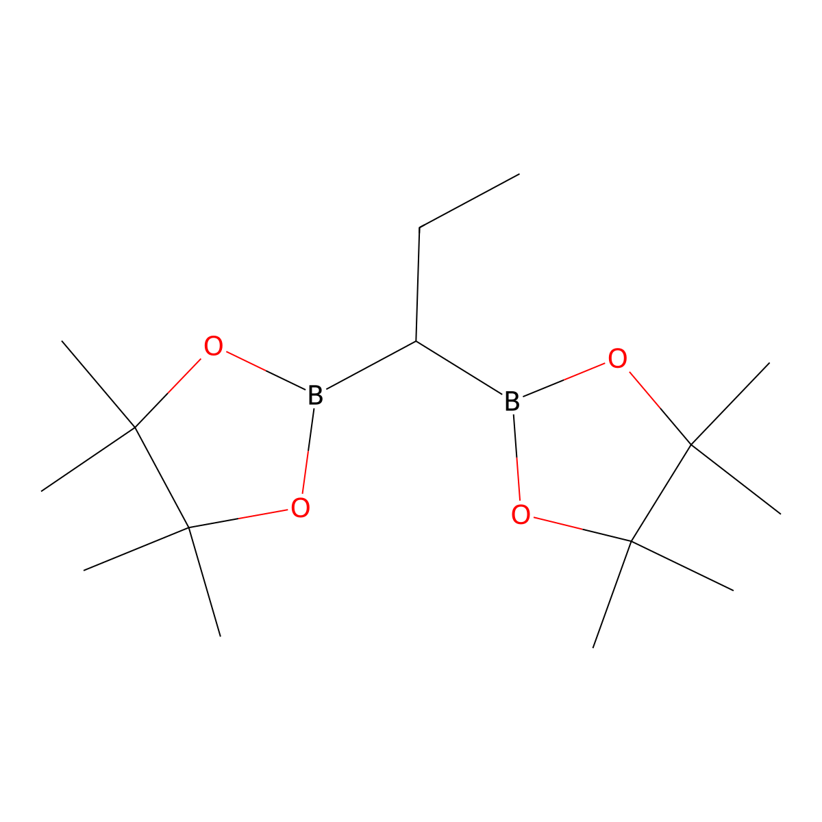 2,2'-(Propane-1,1-diyl)bis(4,4,5,5-tetramethyl-1,3,2-dioxaborolane) molecular structure, CAS 1227056-26-9