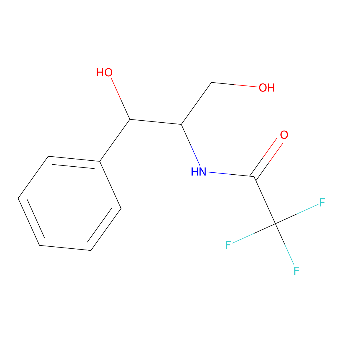N-(1,3-dihydroxy-1-phenylpropan-2-yl)-2,2,2-trifluoroacetamide molecular structure, CAS 1227059-91-7