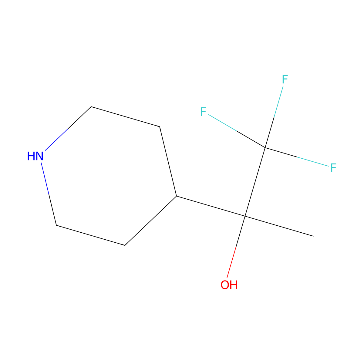 1,1,1-Trifluoro-2-(piperidin-4-yl)propan-2-ol molecular structure, CAS 1227068-37-2