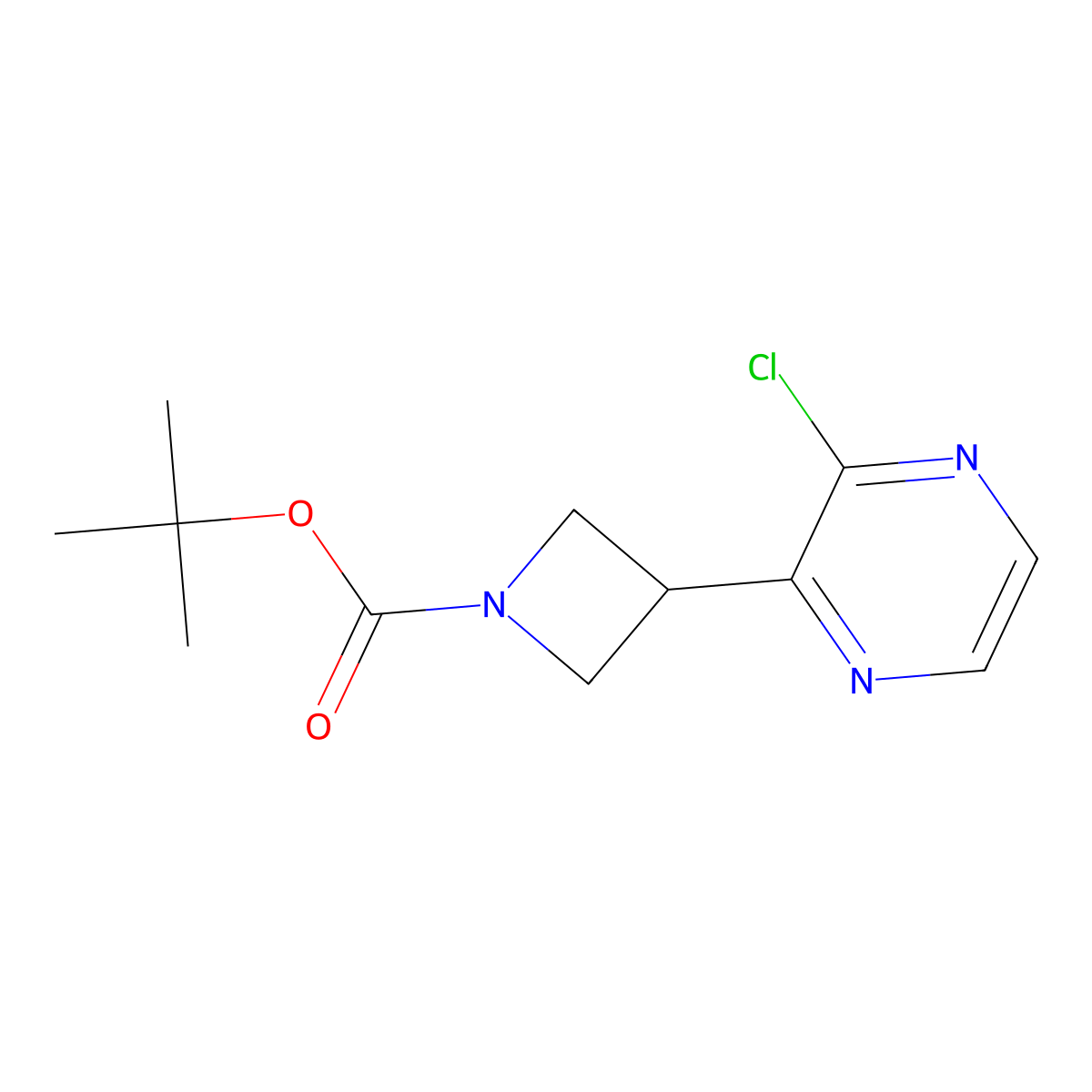 Tert-butyl 3-(3-chloropyrazin-2-yl)azetidine-1-carboxylate molecular structure, CAS 1227068-60-1