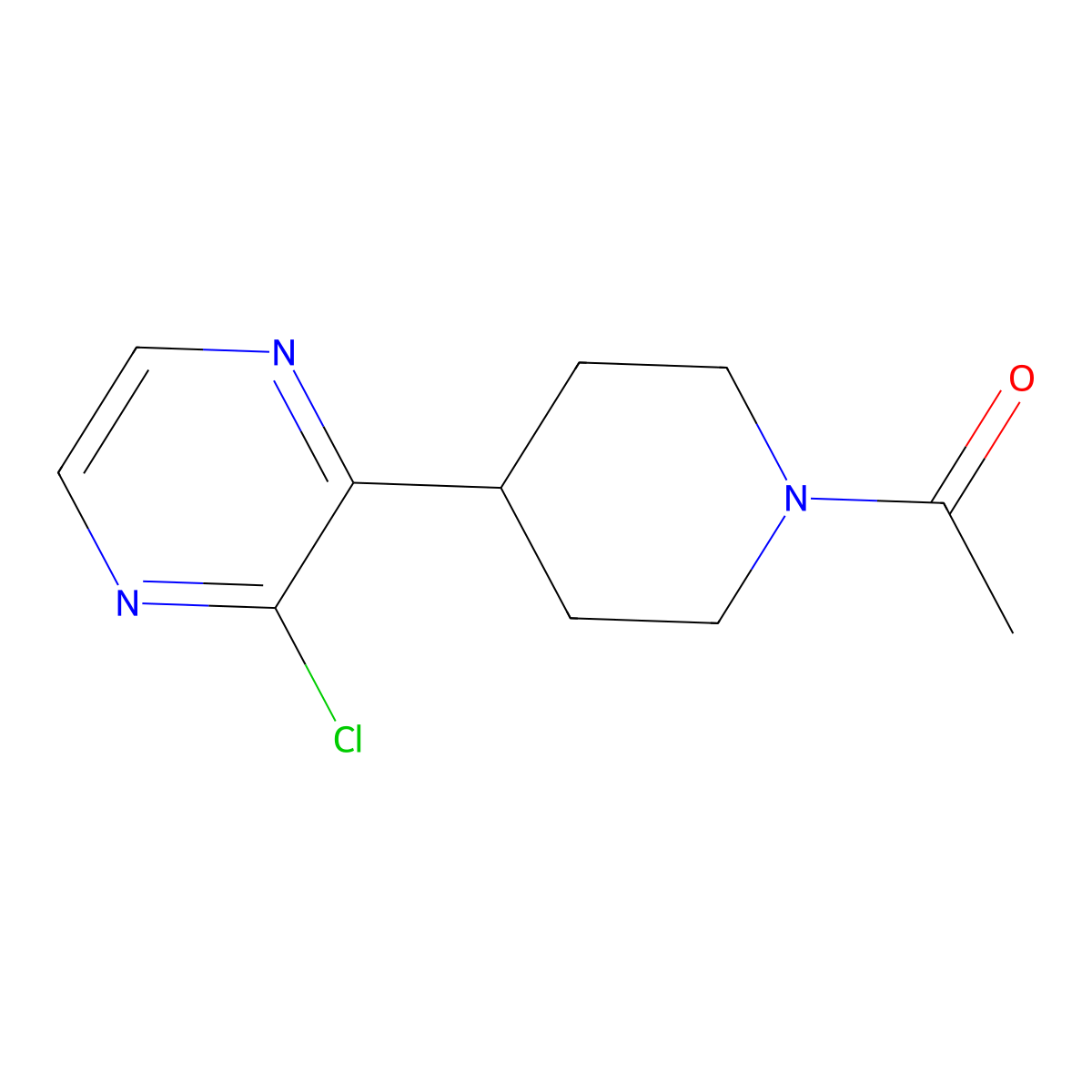 1-(4-(3-Chloropyrazin-2-yl)piperidin-1-yl)ethanone molecular structure, CAS 1227068-70-3
