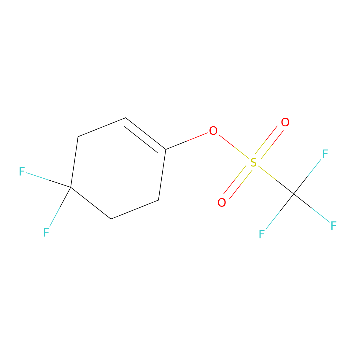 4,4-Difluorocyclohex-1-enyl trifluoromethanesulfonate molecular structure, CAS 1227068-83-8