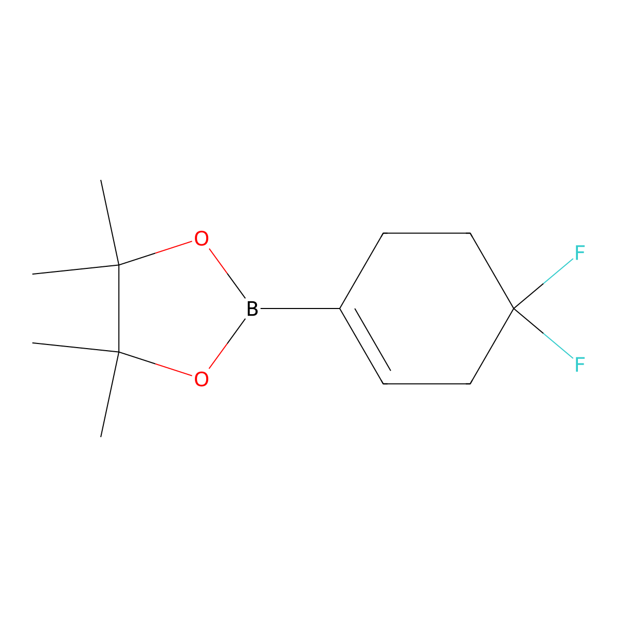 2-(4,4-Difluorocyclohex-1-en-1-yl)-4,4,5,5-tetramethyl-1,3,2-dioxaborolane molecular structure, CAS 1227068-84-9