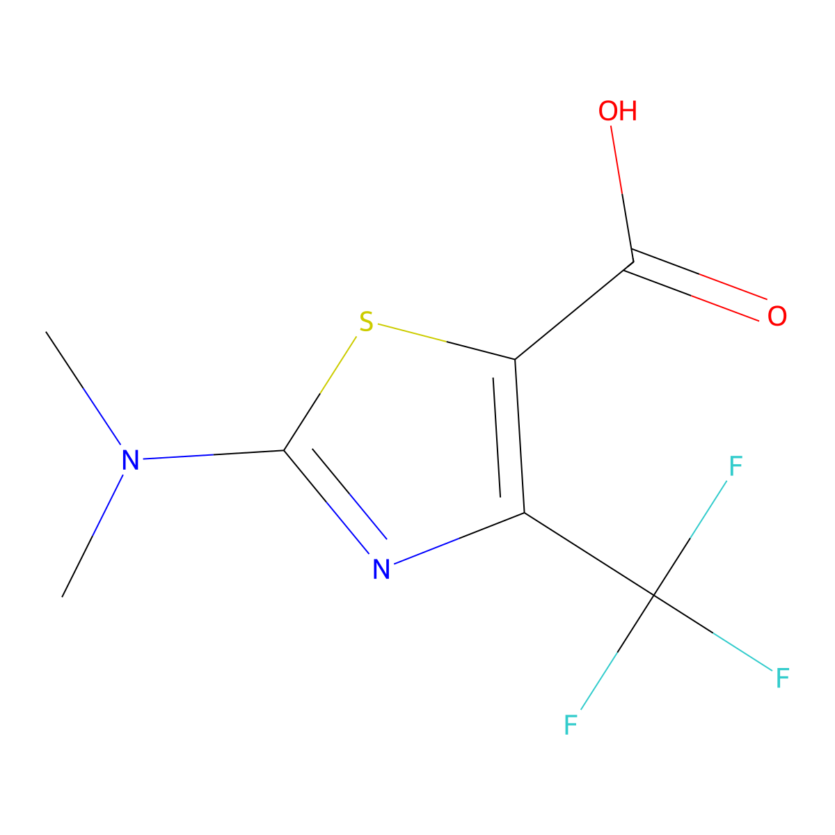 2-(Dimethylamino)-4-(trifluoromethyl)thiazole-5-carboxylic acid molecular structure, CAS 1227070-32-7