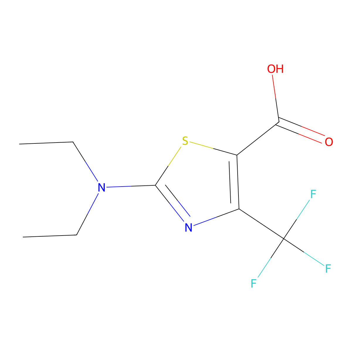 2-(Diethylamino)-4-(trifluoromethyl)-1,3-thiazole-5-carboxylic acid molecular structure, CAS 1227070-33-8