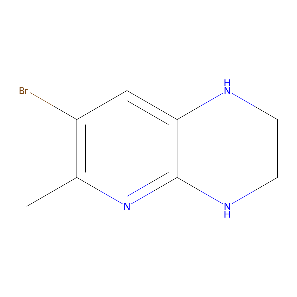 7-Bromo-6-methyl-1,2,3,4-tetrahydropyrido[2,3-b]pyrazine molecular structure, CAS 1227075-76-4