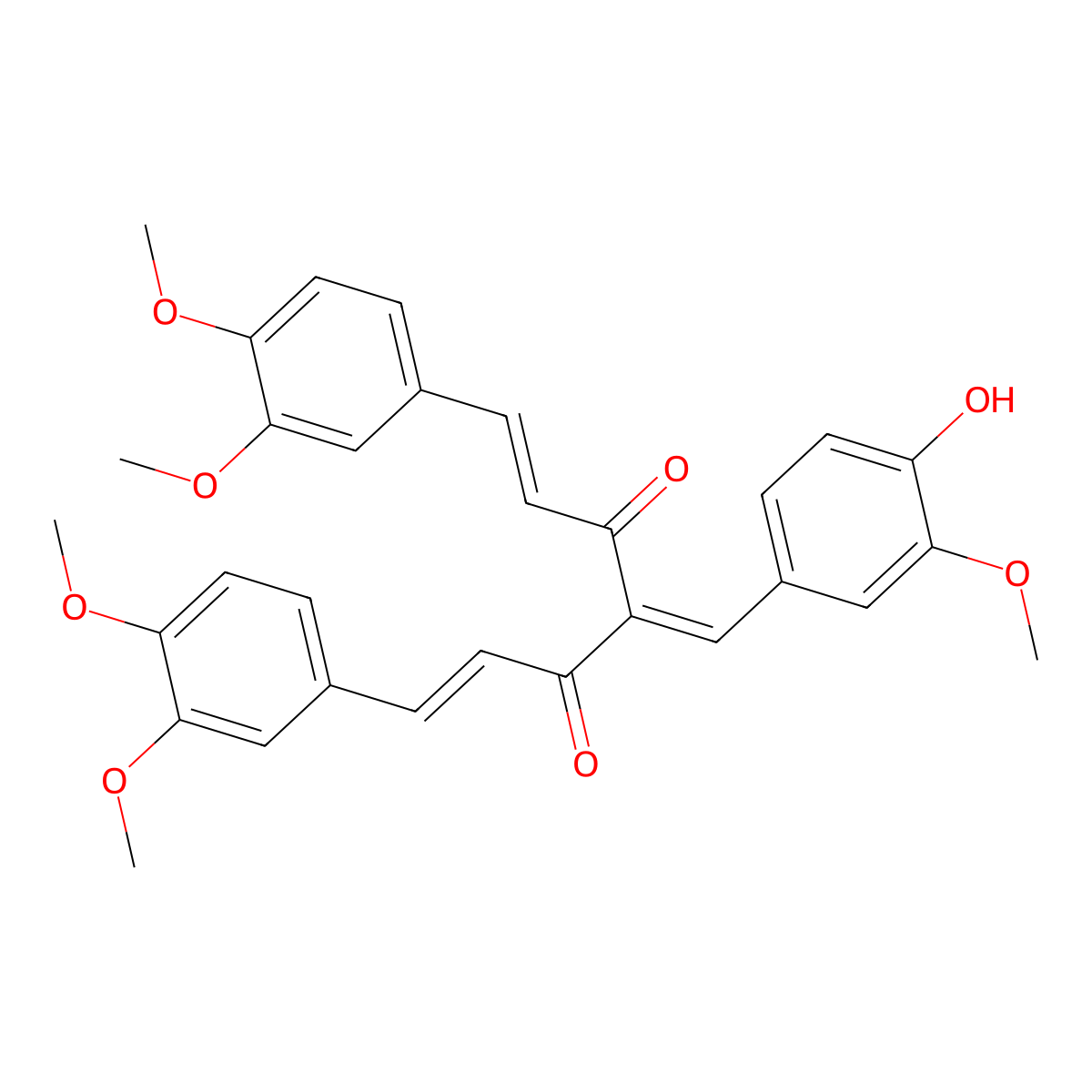 (1E,6E)-1,7-bis(3,4-dimethoxyphenyl)-4-(4-hydroxy-3-methoxybenzylidene)hepta-1,6-diene-3,5-dione molecular structure, CAS 1227098-15-8