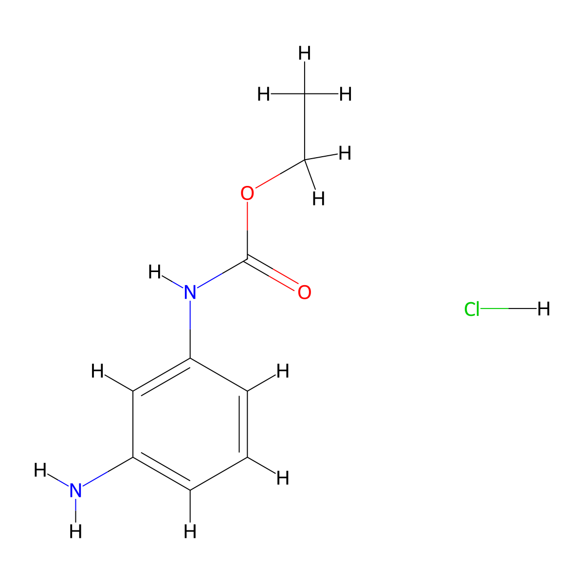 Ethyl (3-aminophenyl)carbamate hydrochloride molecular structure, CAS 122712-58-7