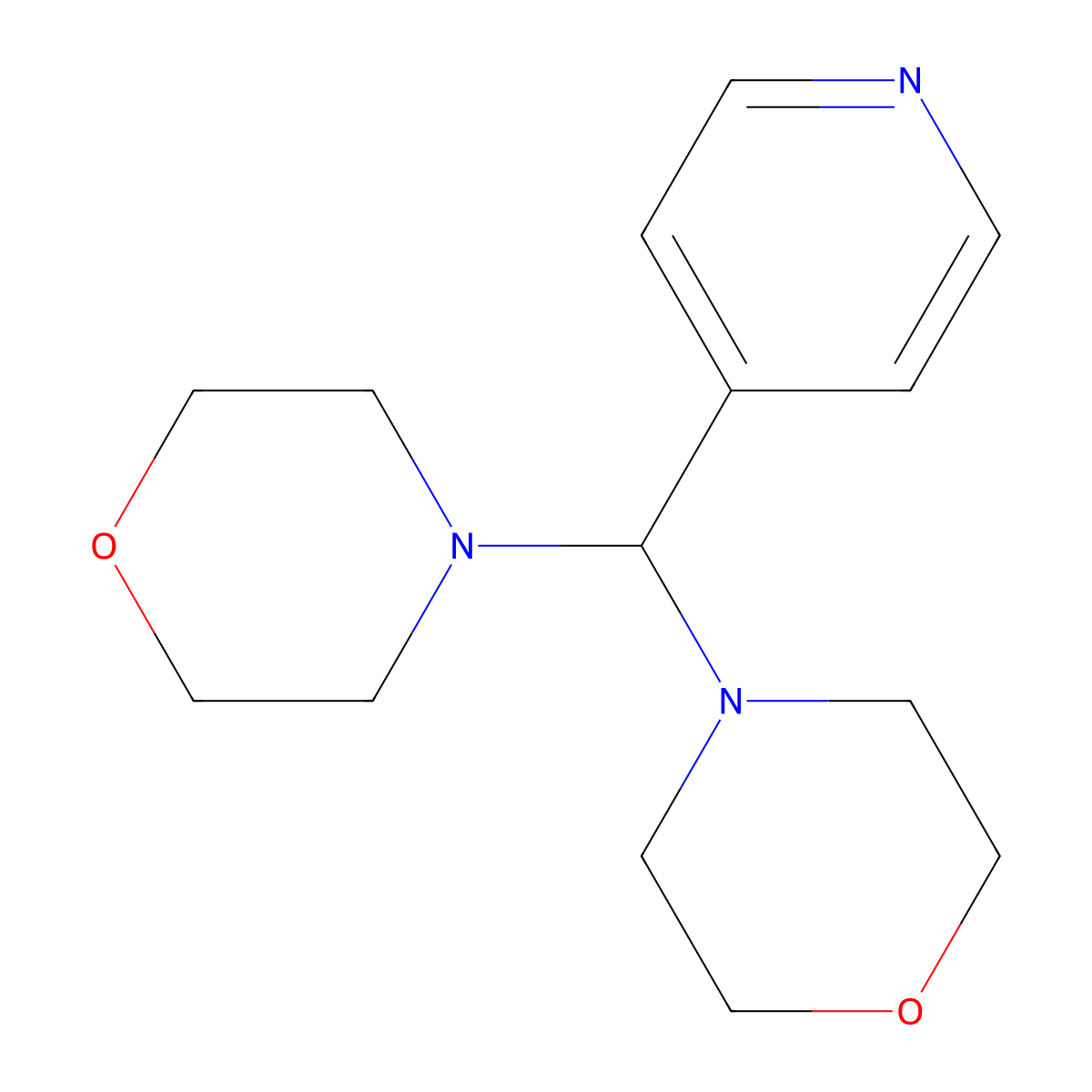 4,4'-(Pyridin-4-ylmethanediyl)dimorpholine molecular structure, CAS 122713-44-4