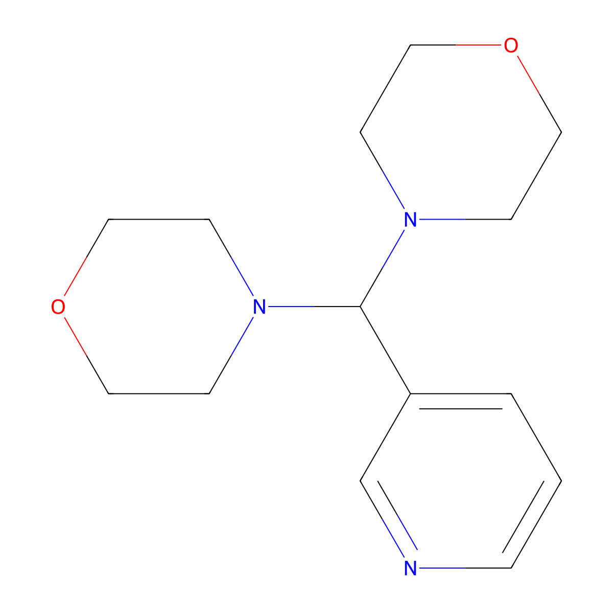Morpholine, 4,4'-(3-pyridinylmethylene)bis- molecular structure, CAS 122713-47-7