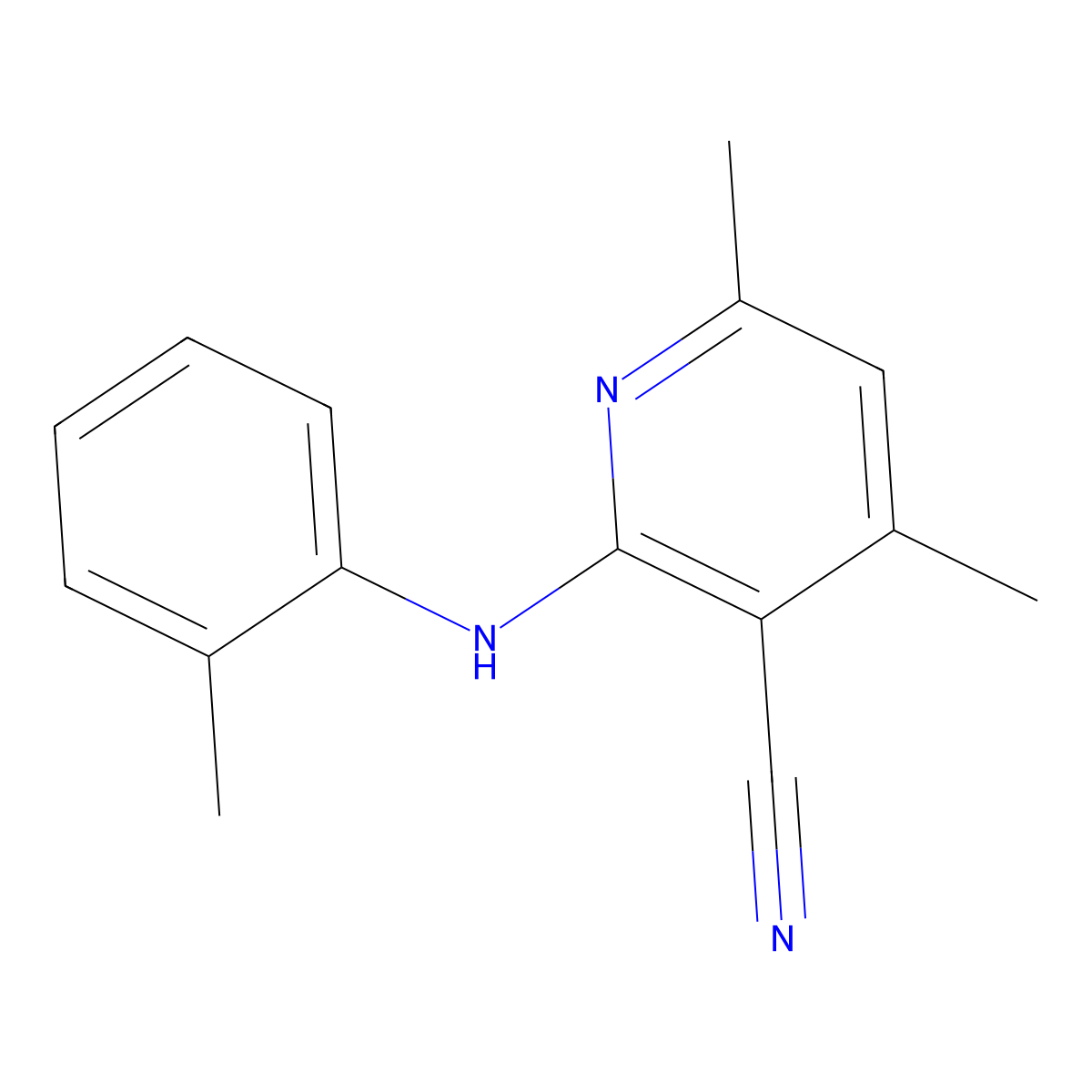 4,6-Dimethyl-2-[(2-methylphenyl)amino]pyridine-3-carbonitrile molecular structure, CAS 122715-08-6