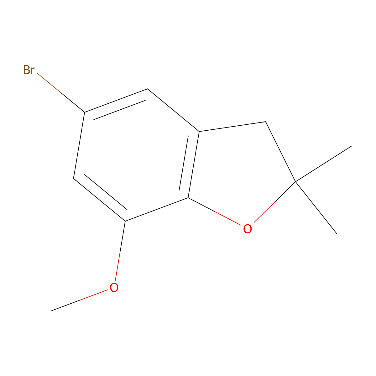 5-Bromo-7-methoxy-2,2-dimethyl-2,3-dihydrobenzofuran molecular structure, CAS 1227153-81-2