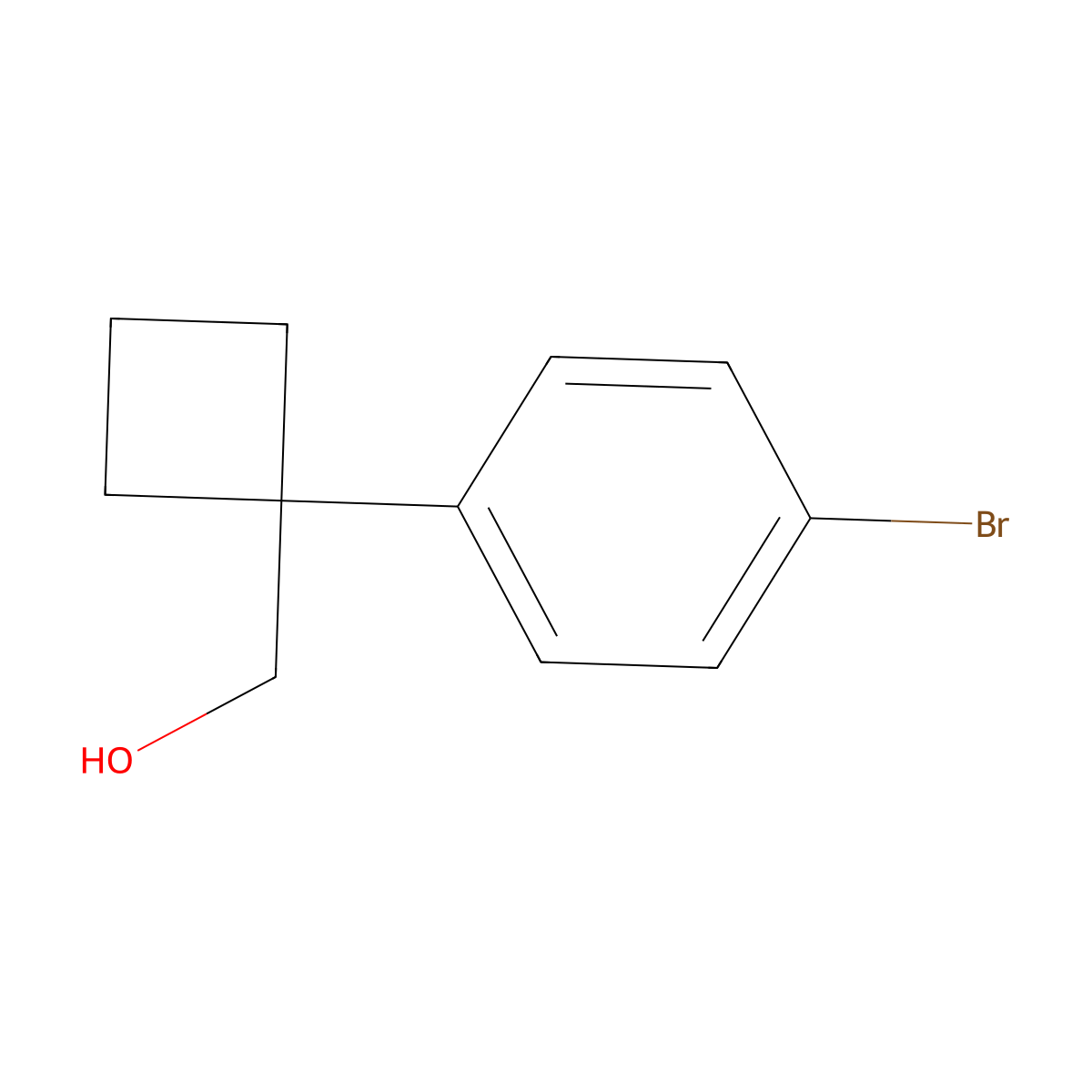 (1-(4-Bromophenyl)cyclobutyl)methanol molecular structure, CAS 1227159-85-4