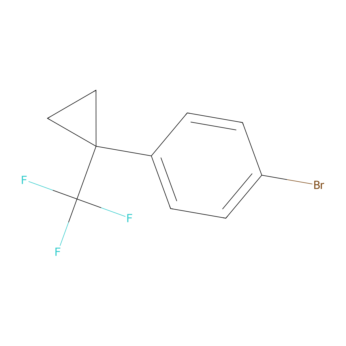 1-Bromo-4-[1-(trifluoromethyl)cyclopropyl]benzene molecular structure, CAS 1227160-18-0