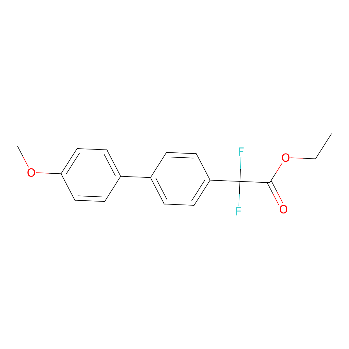 (4'-Methoxybiphenyl-4-yl)difluoroacetic acid ethyl ester molecular structure, CAS 1227161-01-4
