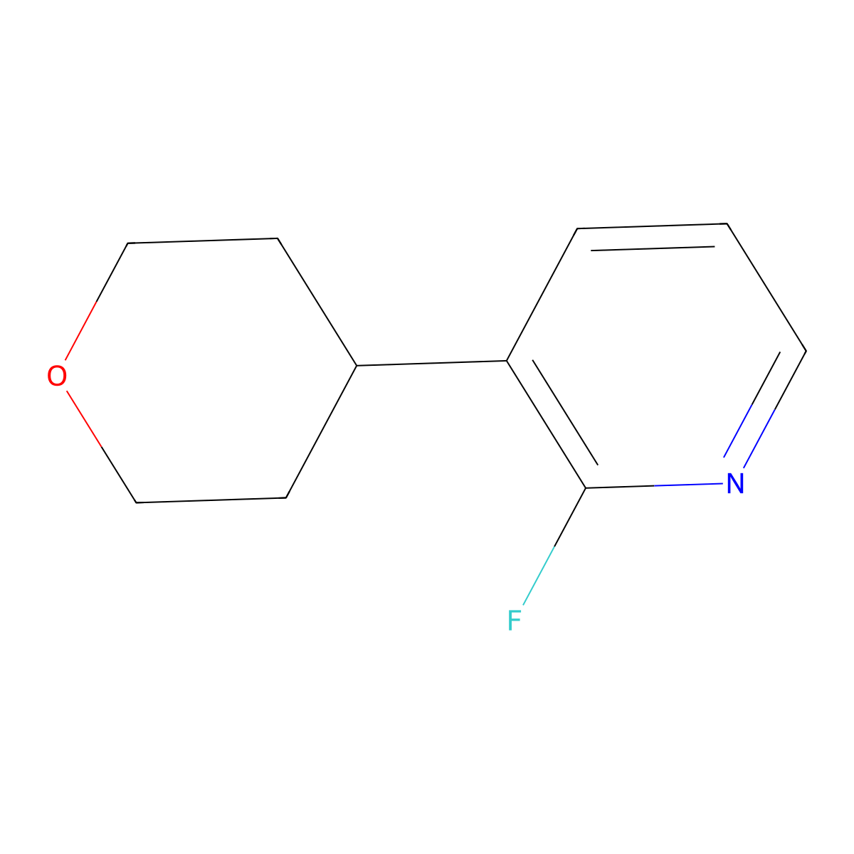 2-Fluoro-3-(tetrahydro-2H-pyran-4-yl)pyridine molecular structure, CAS 1227176-92-2