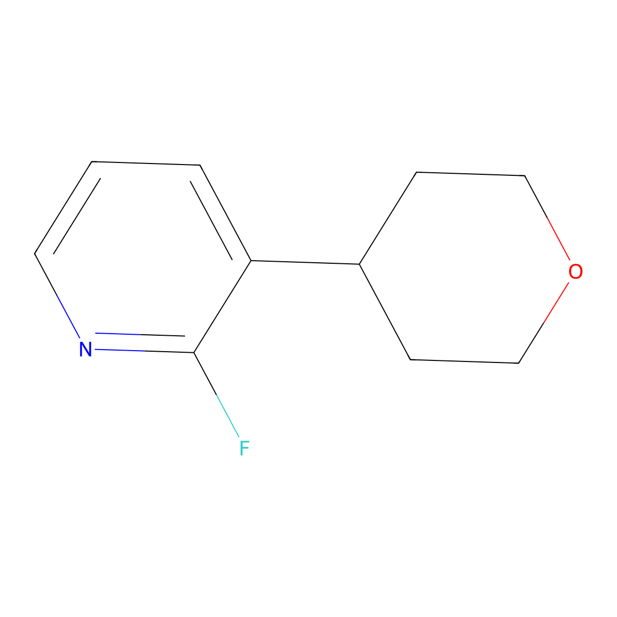 2-Fluoro-3-(tetrahydro-2H-pyran-4-yl)pyridine molecular structure, CAS 1227176-92-2