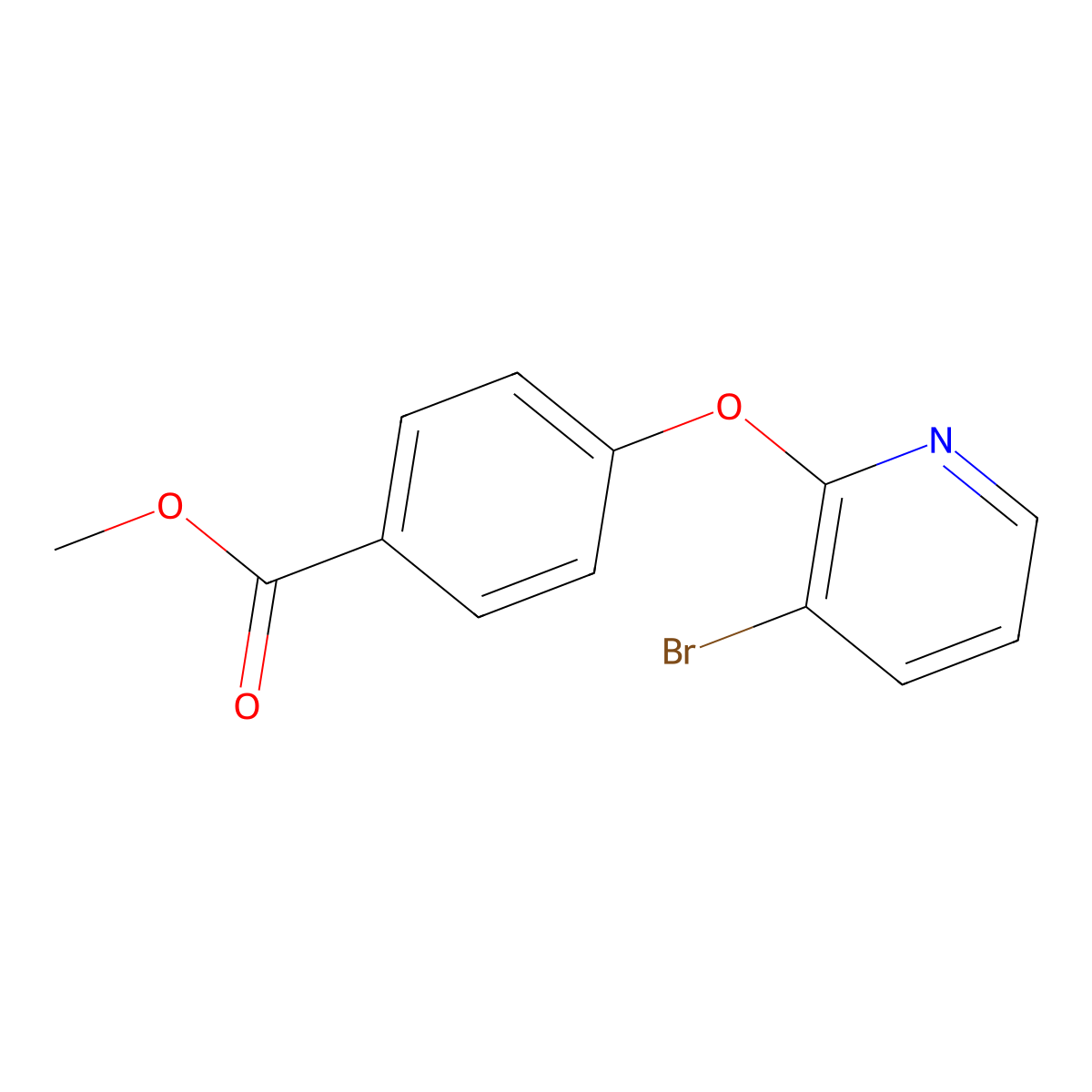 Methyl 4-((3-bromopyridin-2-yl)oxy)benzoate molecular structure, CAS 1227177-57-2