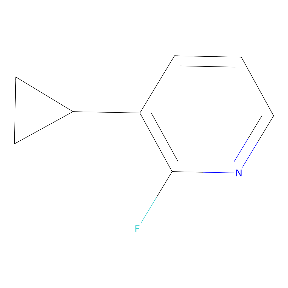 3-Cyclopropyl-2-fluoropyridine molecular structure, CAS 1227177-68-5