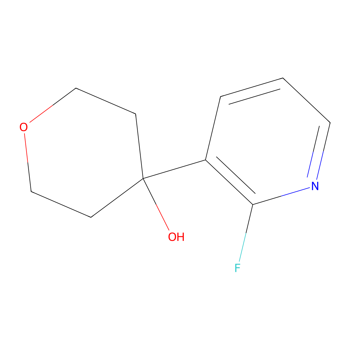 4-(2-Fluoropyridin-3-YL)tetrahydro-2H-pyran-4-OL molecular structure, CAS 1227177-74-3