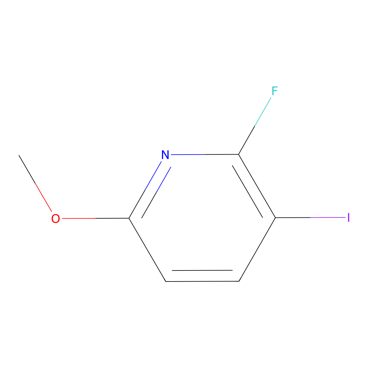 2-Fluoro-3-iodo-6-methoxypyridine molecular structure, CAS 1227177-92-5