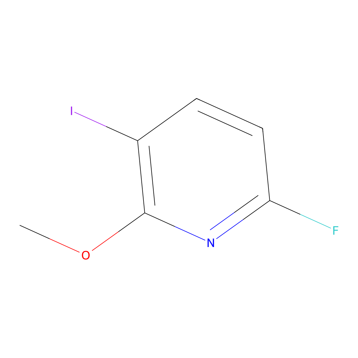 6-Fluoro-3-iodo-2-methoxypyridine molecular structure, CAS 1227177-93-6