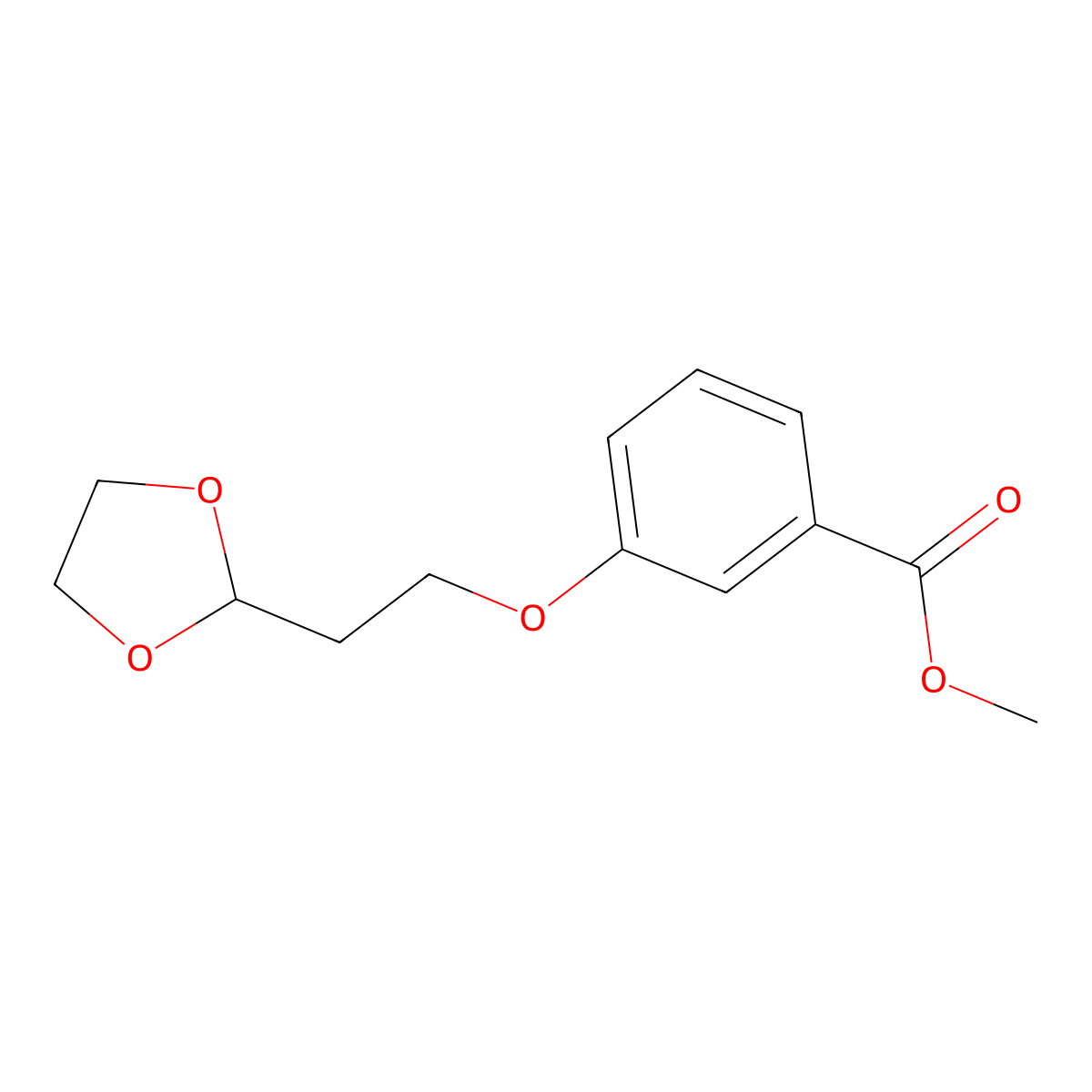 Methyl 3-(2-(1,3-dioxolan-2-yl)ethoxy)benzoate molecular structure, CAS 1227184-59-9