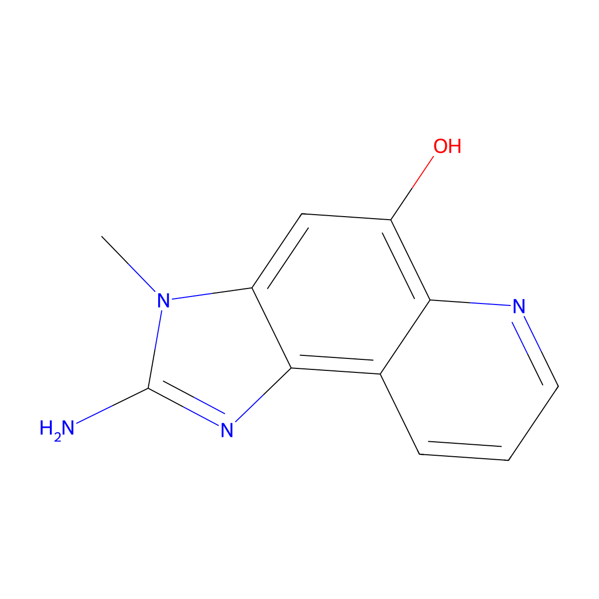 5-Hydroxy-2-amino-3-methylimidazo(4,5-f)quinoline molecular structure, CAS 122719-38-4