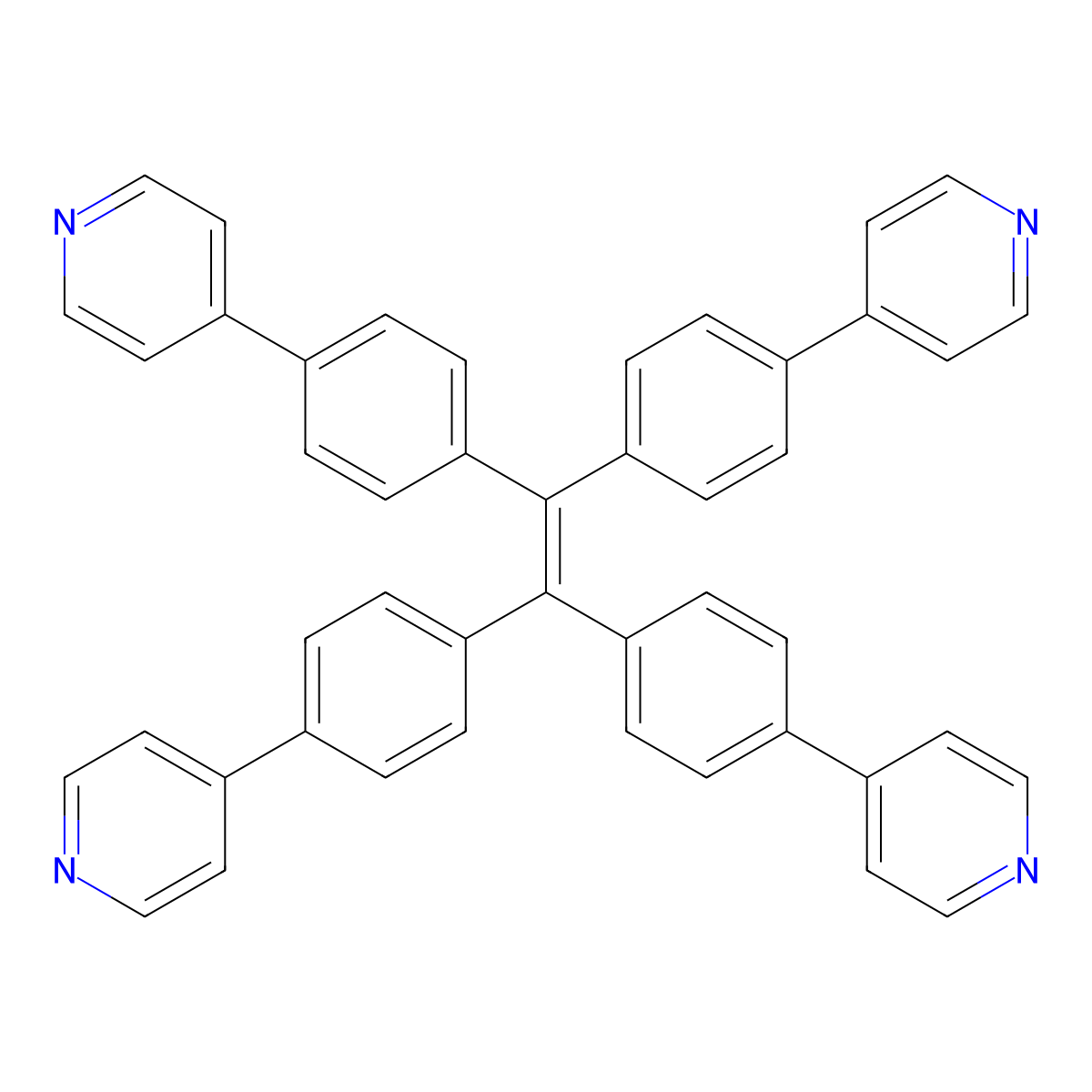 1,1,2,2-Tetrakis(4-(pyridin-4-yl)phenyl)ethene molecular structure, CAS 1227195-24-5