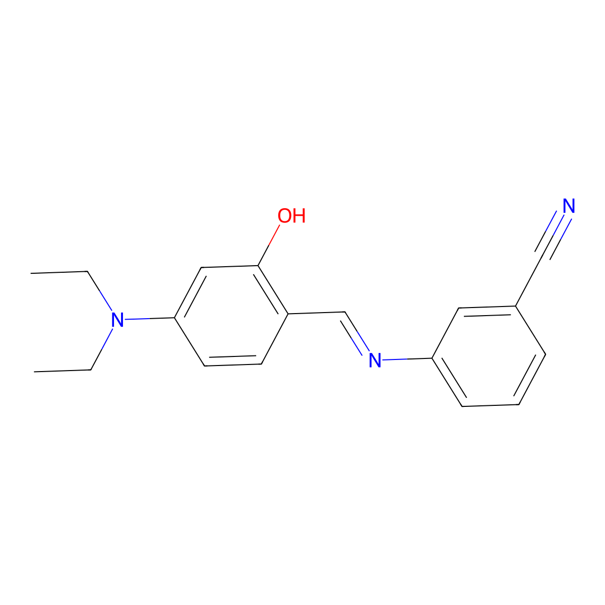 3-{[4-(Diethylamino)-2-hydroxybenzylidene]amino}benzonitrile molecular structure, CAS 1227203-72-6