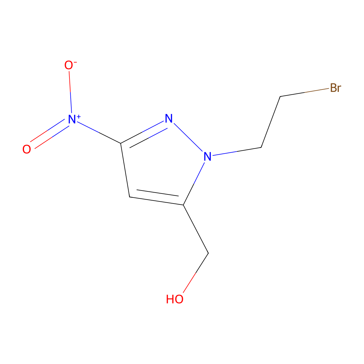 (1-(2-bromoethyl)-3-nitro-1H-pyrazol-5-yl)methanol molecular structure, CAS 1227210-30-1