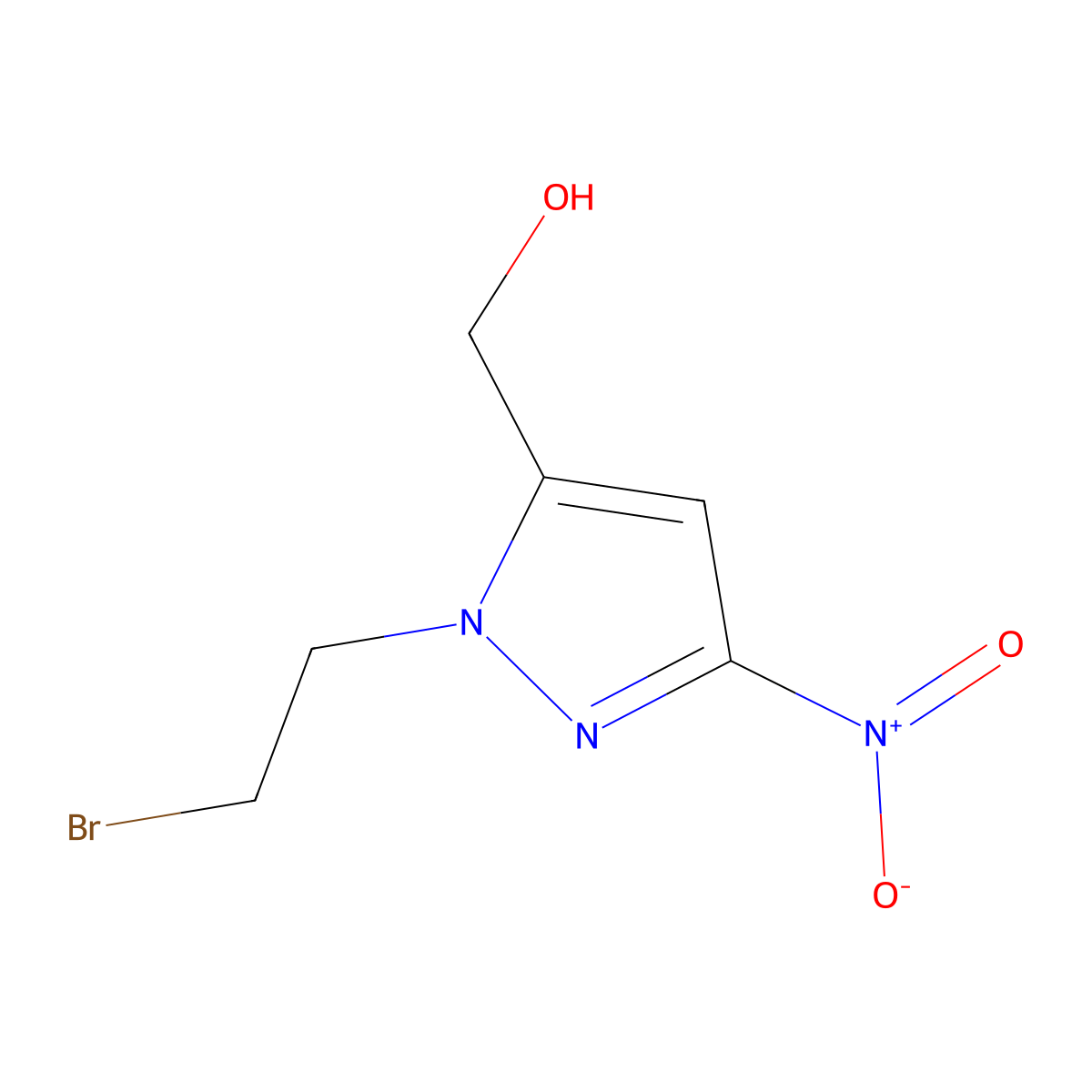 (1-(2-bromoethyl)-3-nitro-1H-pyrazol-5-yl)methanol molecular structure, CAS 1227210-30-1