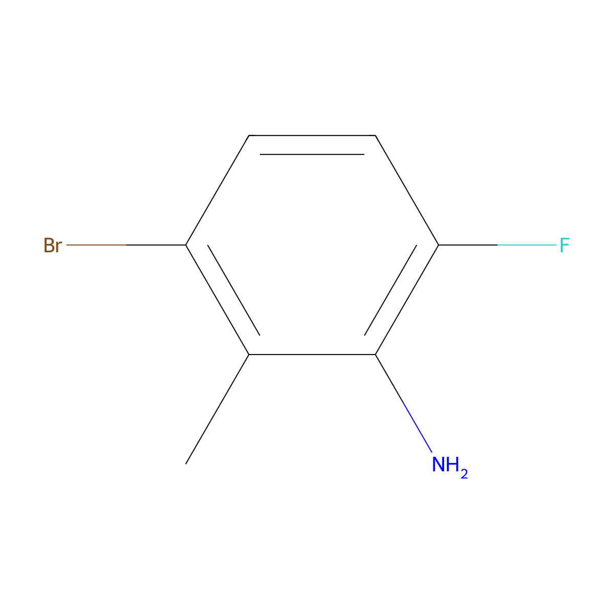 3-Bromo-6-fluoro-2-methylaniline molecular structure, CAS 1227210-36-7