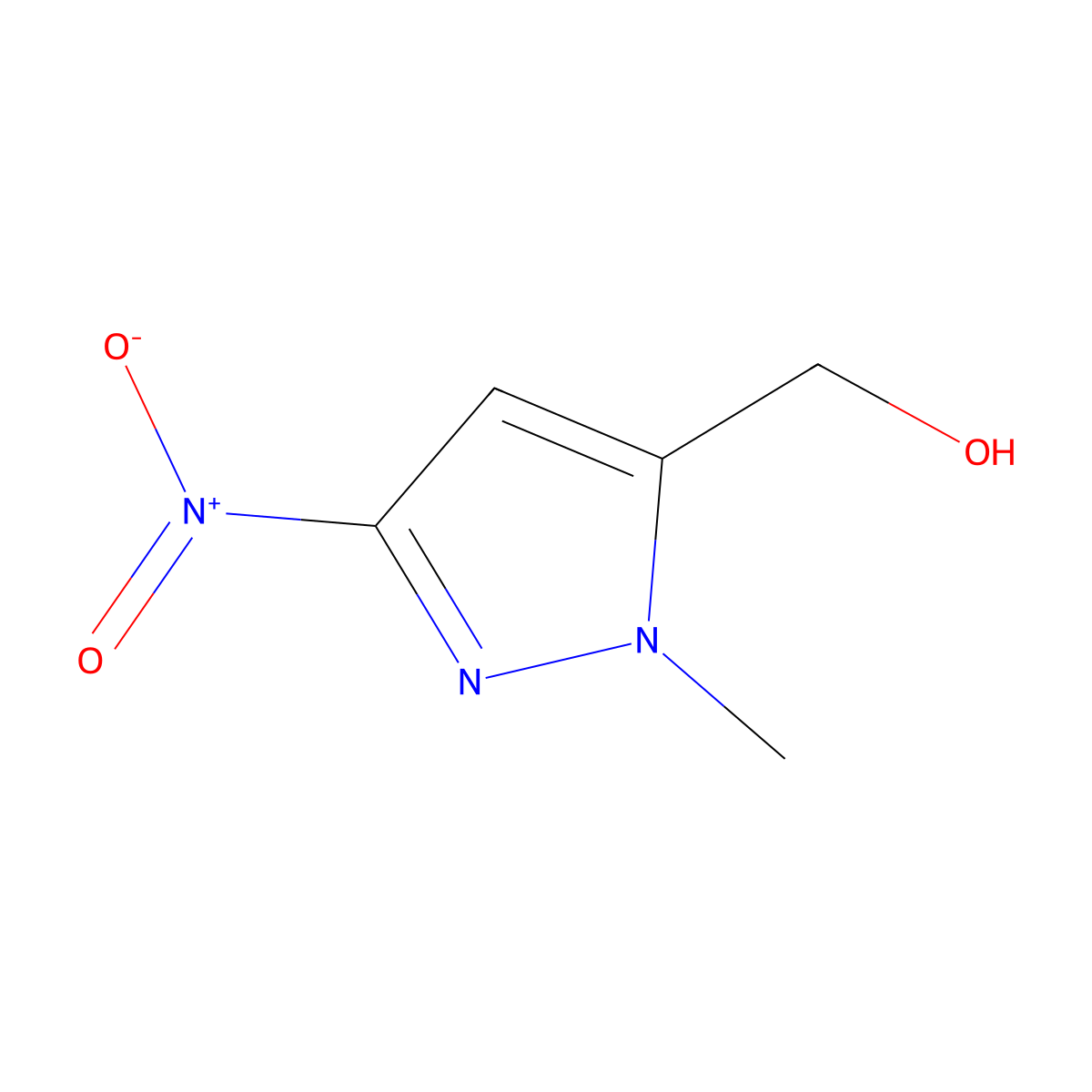 (1-methyl-3-nitro-1H-pyrazol-5-yl)methanol molecular structure, CAS 1227210-46-9