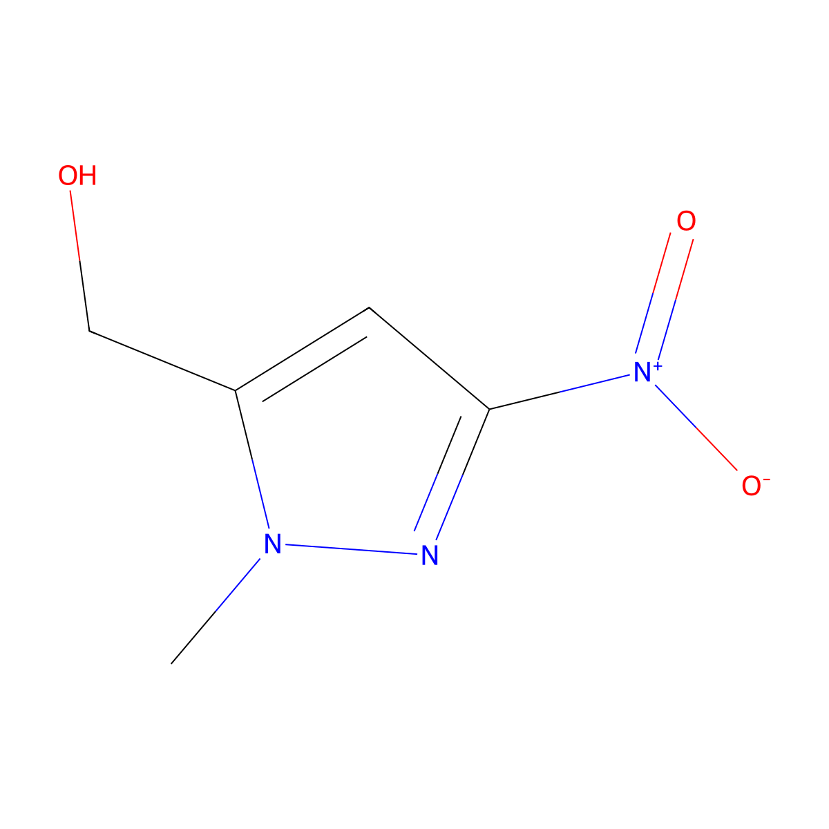 (1-methyl-3-nitro-1H-pyrazol-5-yl)methanol molecular structure, CAS 1227210-46-9