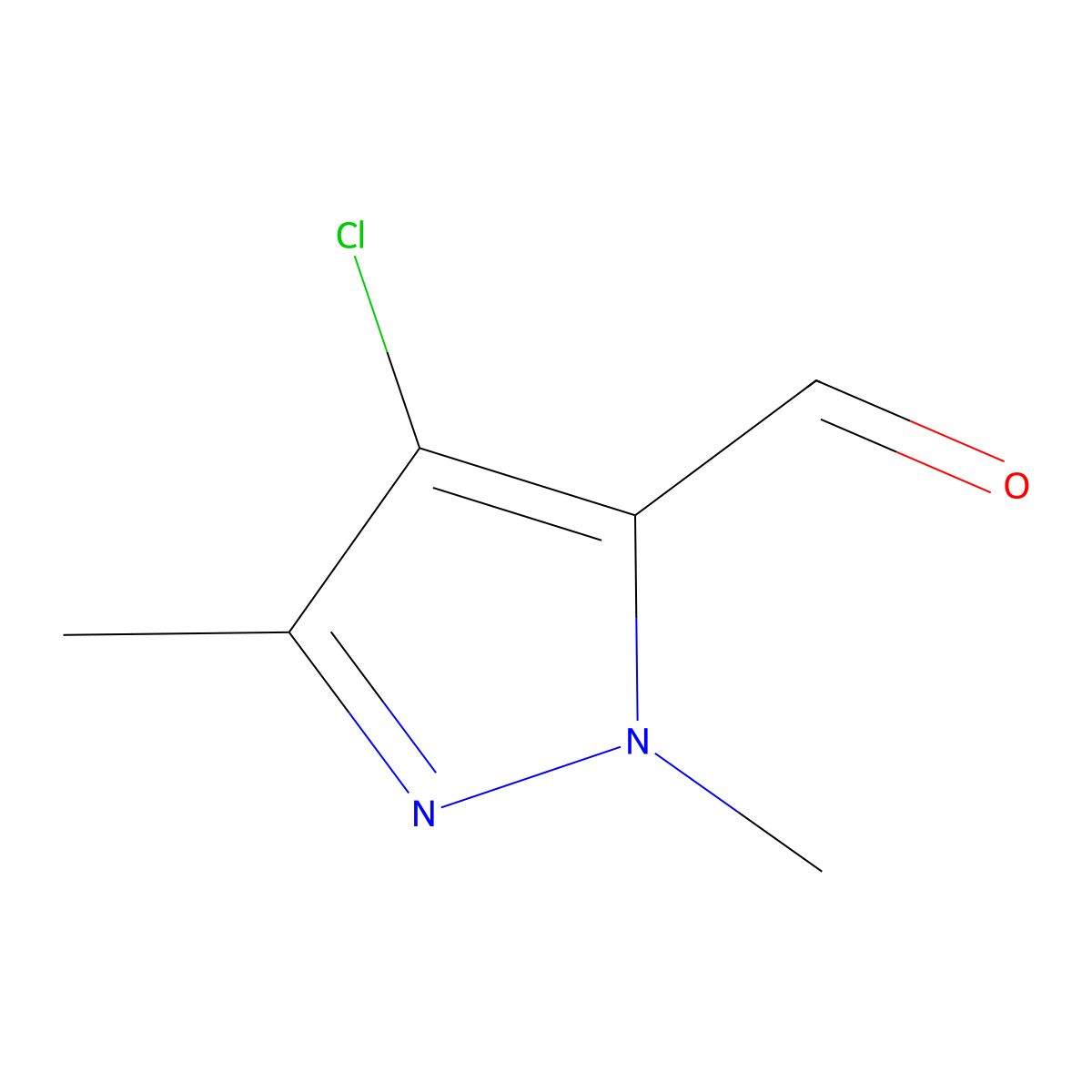4-chloro-1,3-dimethyl-1H-pyrazole-5-carbaldehyde molecular structure, CAS 1227241-53-3