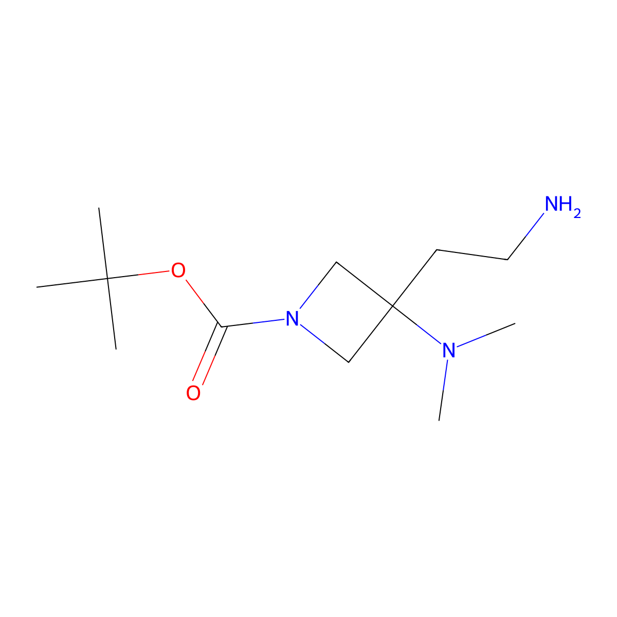 Tert-butyl 3-(2-aminoethyl)-3-(dimethylamino)azetidine-1-carboxylate molecular structure, CAS 1227245-63-7