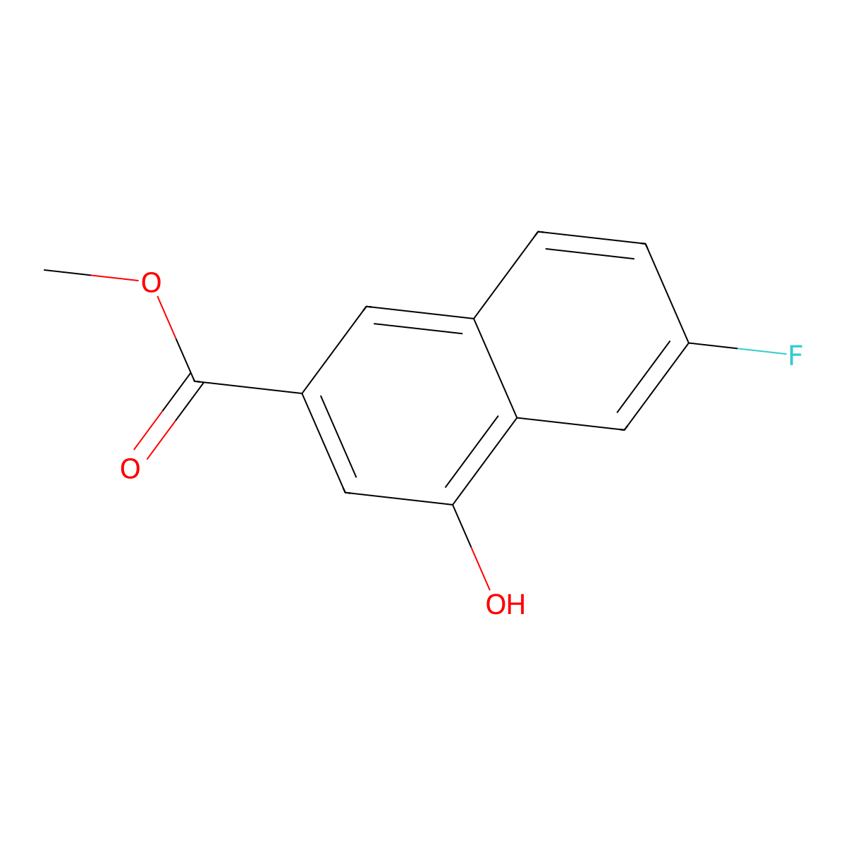 Methyl 6-fluoro-4-hydroxy-2-naphthoate molecular structure, CAS 1227258-79-8