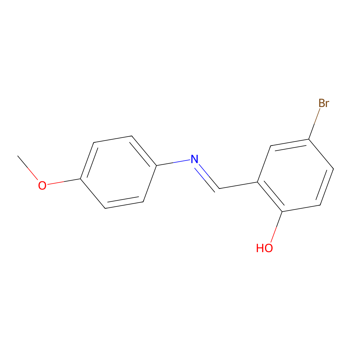 4-bromo-2-{(E)-[(4-methoxyphenyl)imino]methyl}phenol molecular structure, CAS 1227260-60-7