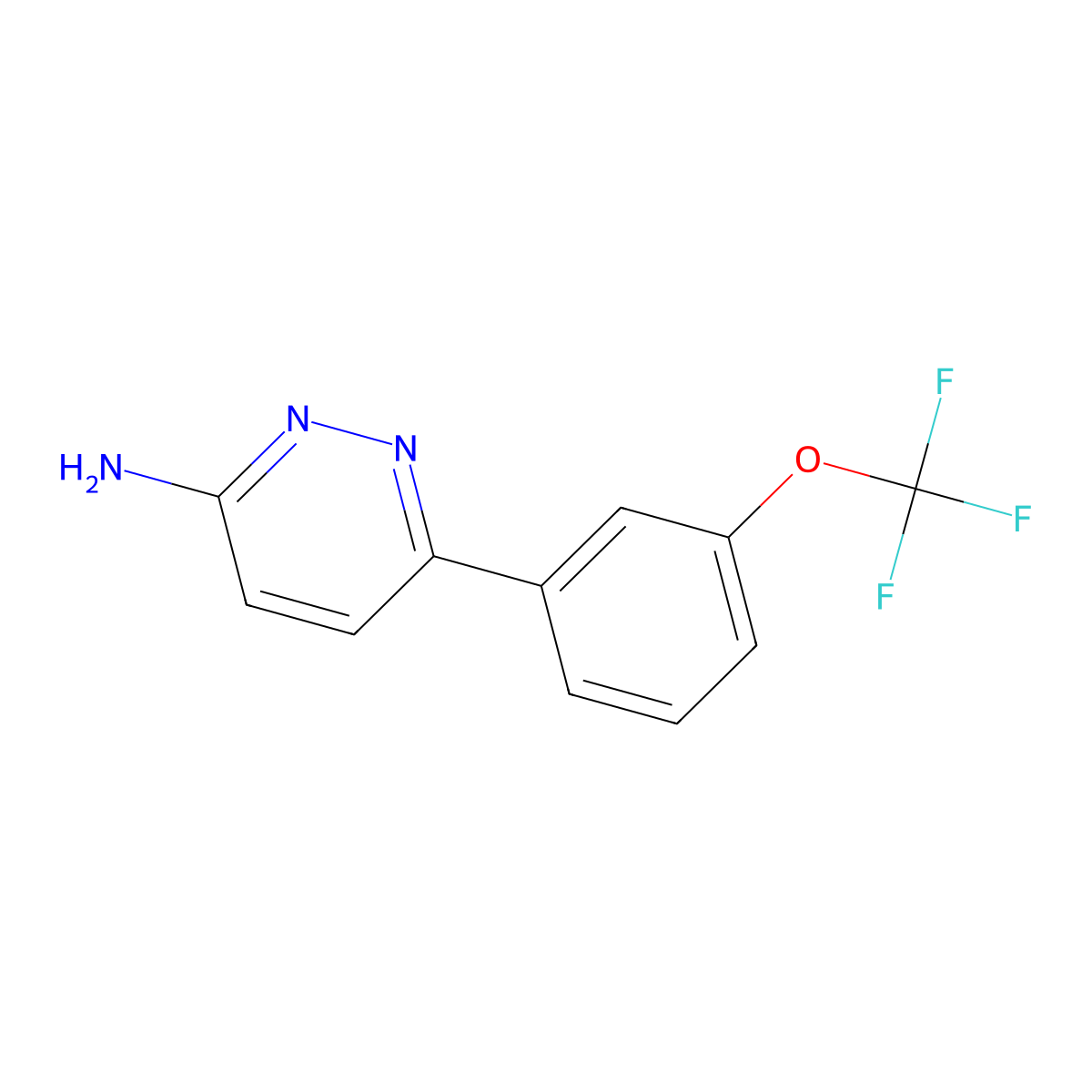 6-(3-Trifluoromethoxy-phenyl)-pyridazin-3-ylamine molecular structure, CAS 1227266-40-1