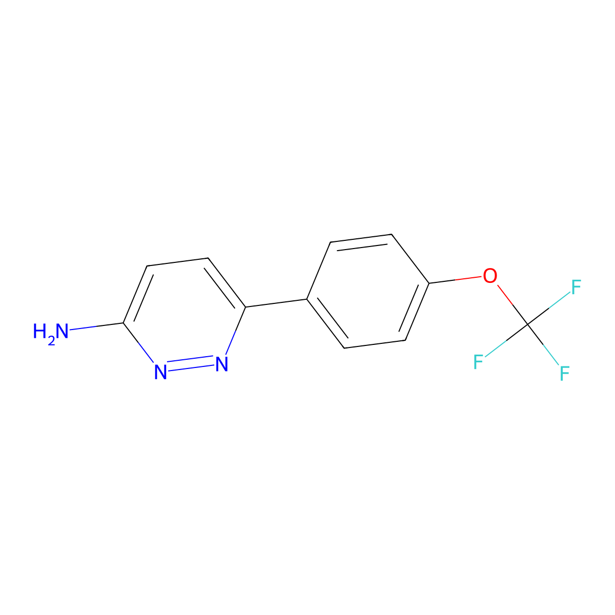 6-(4-Trifluoromethoxy-phenyl)-pyridazin-3-ylamine molecular structure, CAS 1227266-57-0